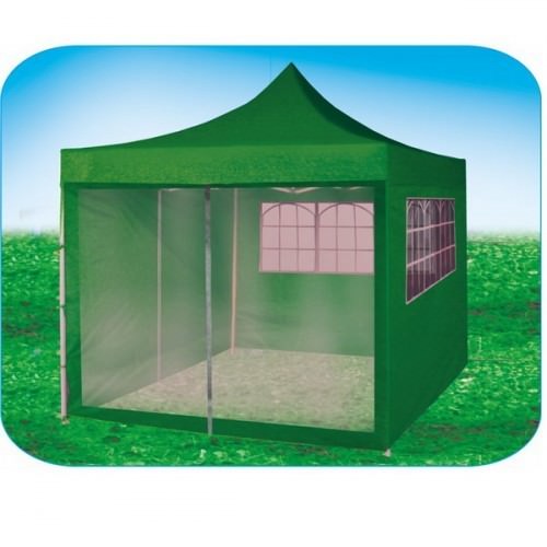 Стенка-сетка с «молнией»-входом 4.5м, белая, для быстросборных шатров зеленый
